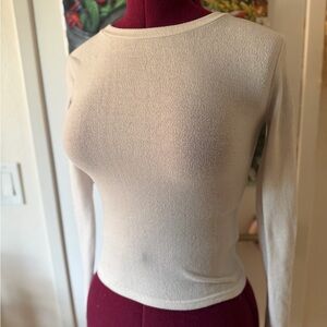 White soft basic Long Sleeve Shirt